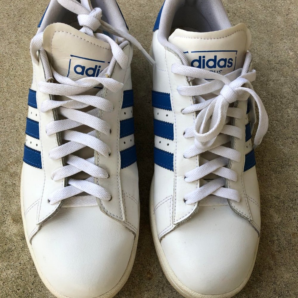 adidas Originals Campus White and Blue Low-Top Sneakers - Picture 2 of 5